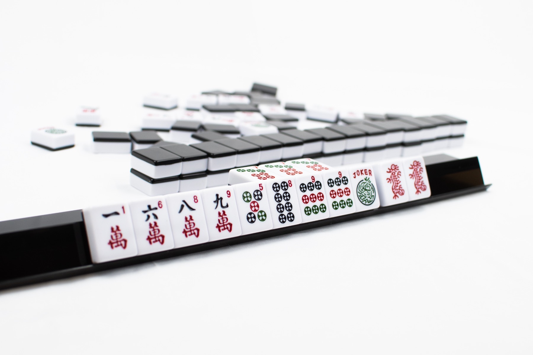 Mahjong Case - American Set w/ Black Tiles and Racks